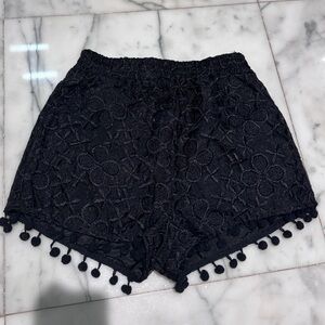 Rehab Black Lace High Waist Shorts